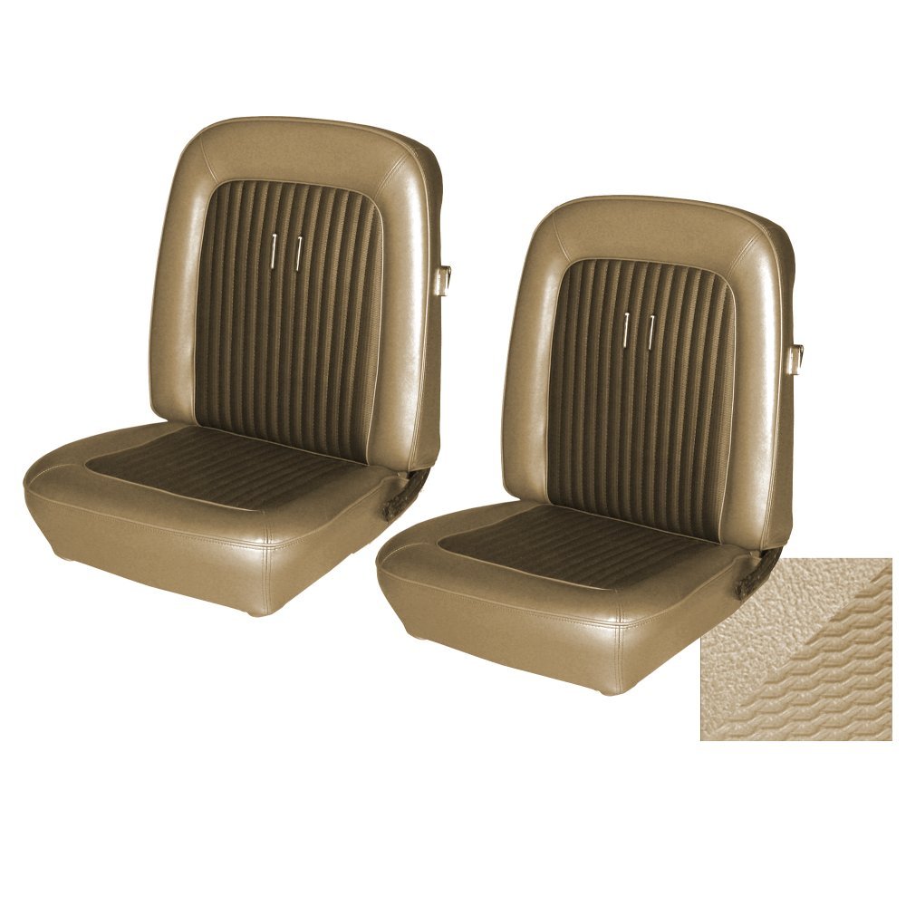 1968 Fastback Mustang Deluxe Shelby Full Set Seat Upholstery- Parchment - TMI