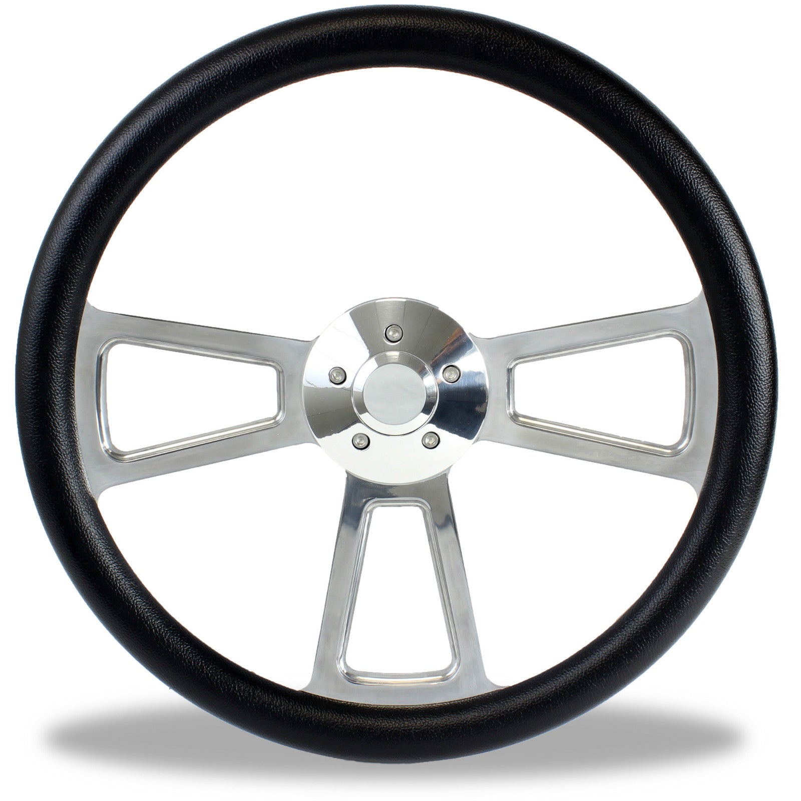 18" Polished Billet & Black Steering Wheel for Peterbilt, Kenworth Big Rig Truck