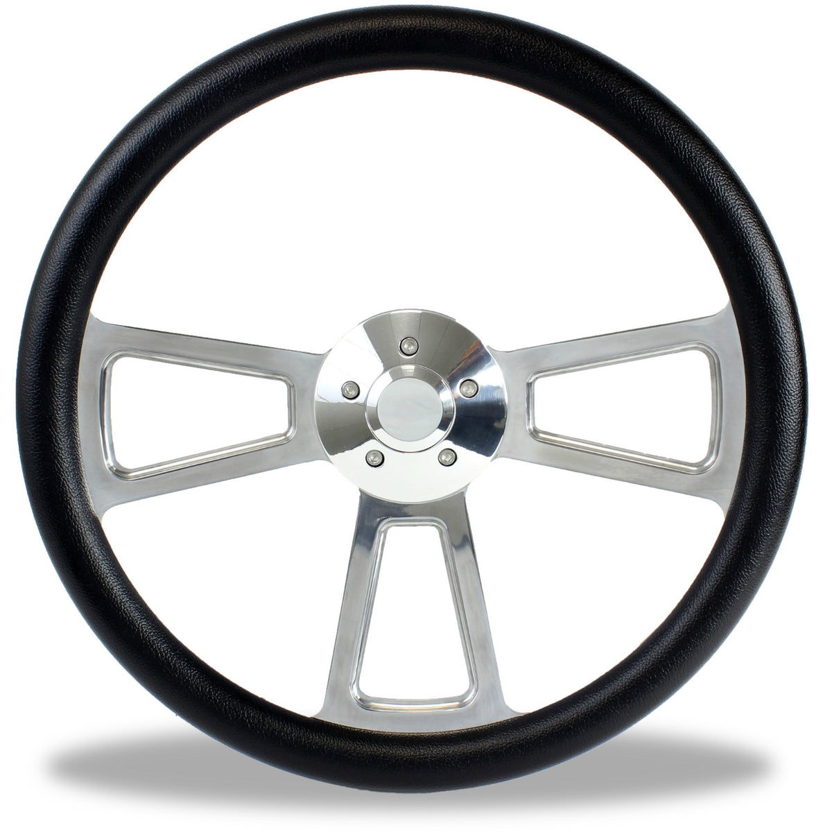 18" Polished Billet & Black Steering Wheel for Peterbilt, Kenworth Big Rig Truck