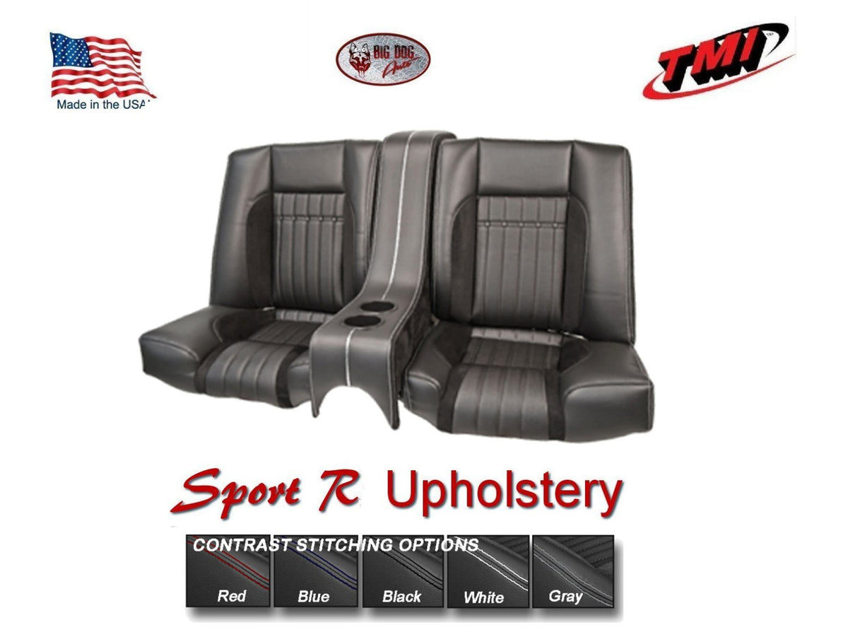 Sport R Rear Seat Upholstery w/Console & Foam for 1969 Camaro w/53" NF Seat