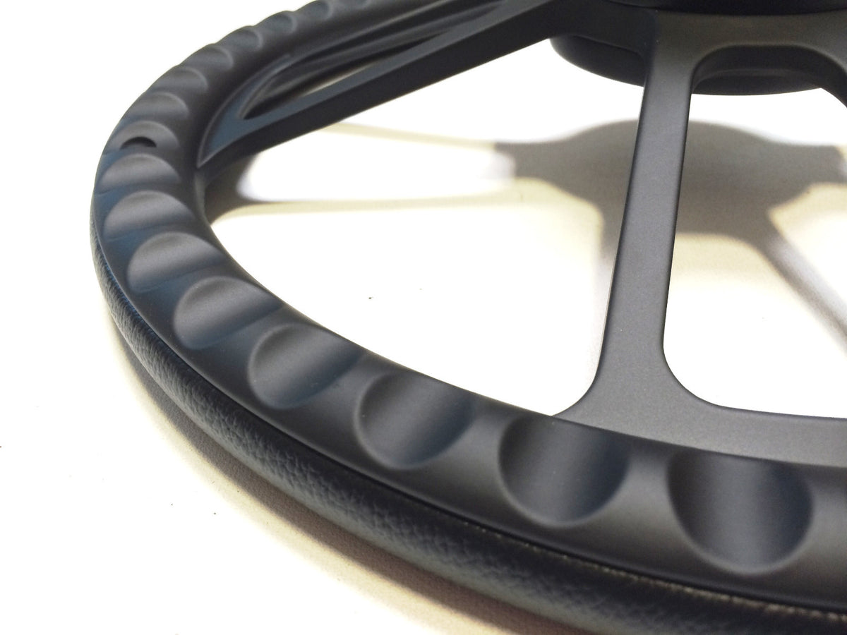 Hot Rod Street Rod Rat Rod Truck Wood Flamed Billet Steering Wheel Black Billet 