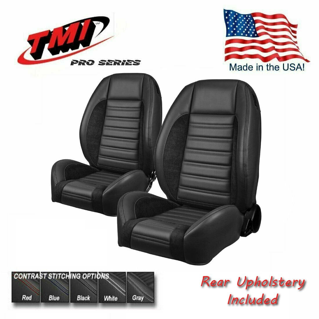 Sport R Universal Style Buckets + Rear Upholstery for Chevy Camaro 1970-81 Coupe