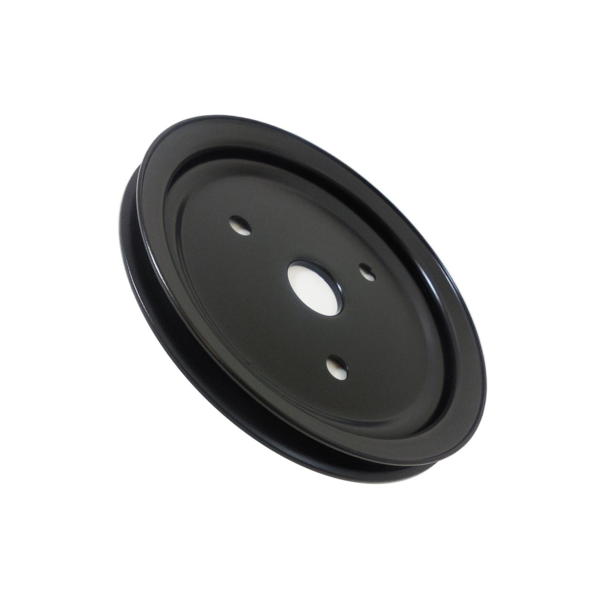 Black Steel Single Groove Crankshaft Pulley 1955 - 1968 SBC W/ Short Water Pump
