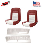 1964 - 66 Mustang Front & Rear Deluxe PONY Upholstery  + Door Panels. Red/White