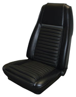 1969 Mach I Highback Seat Cover Upholstery Set - Front & Rear - Black w/Gray Stp
