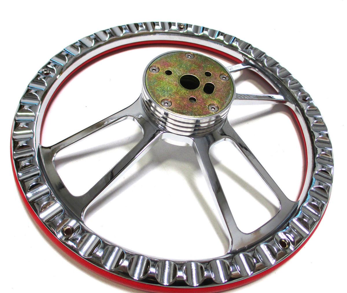 Hot Rod Street Rod Rat Rod Truck  -- Black & Billet Steering Wheel & Horn