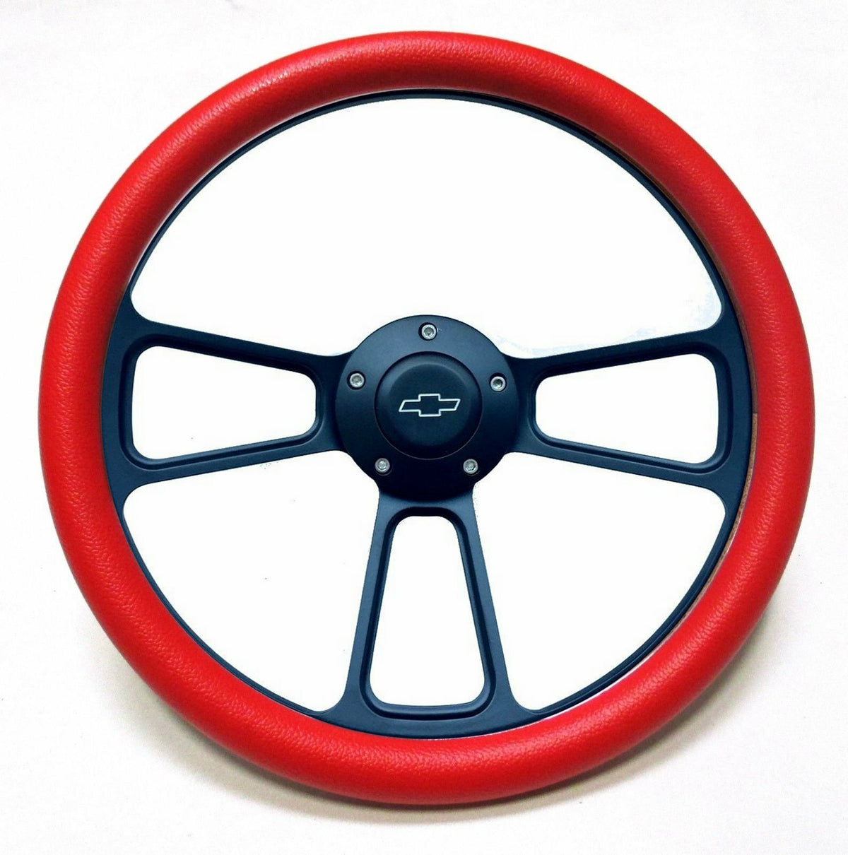  1960 - 1969 Chevy C10 Pick-Up Truck Red & Black Steering Wheel, Chevy Horn