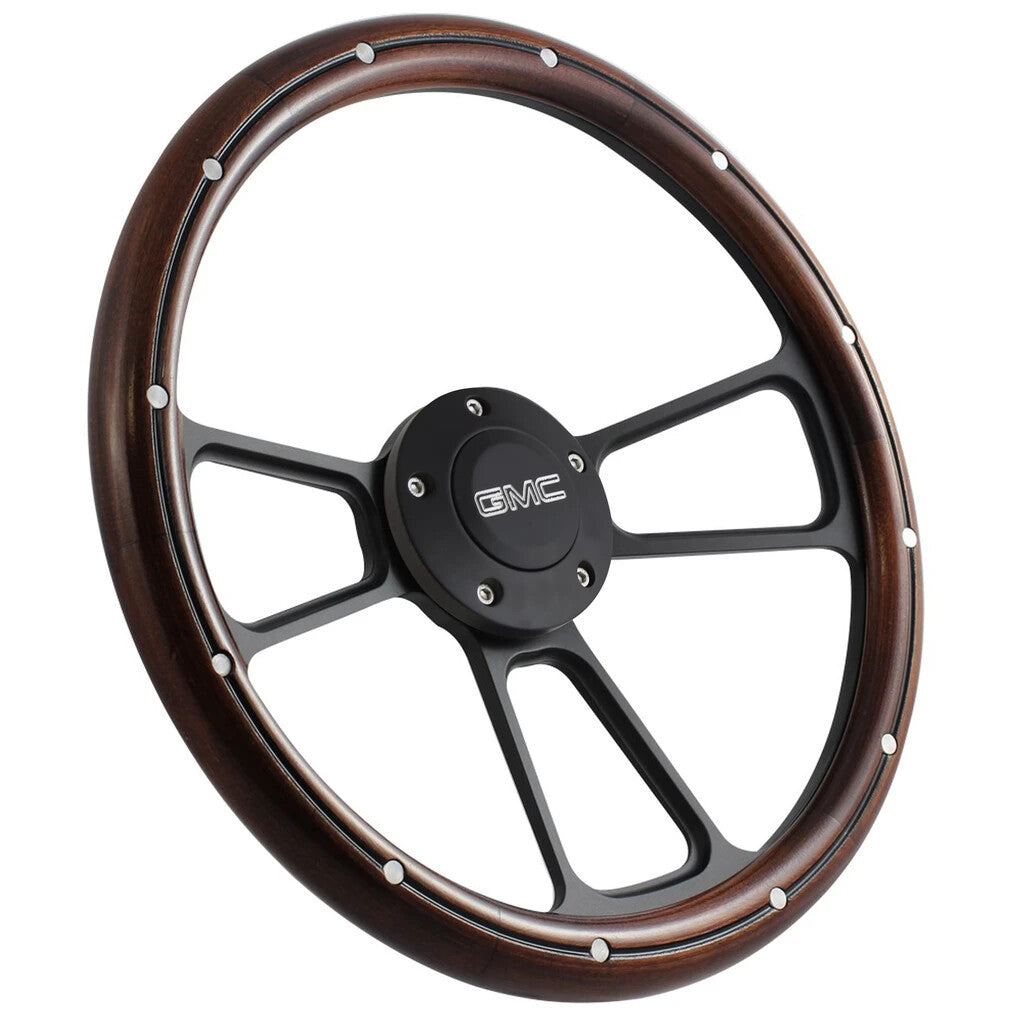 Mahogany Steering Wheel Kit Black & Mahogany Wood 1995-02 GMC Full Size Trucks