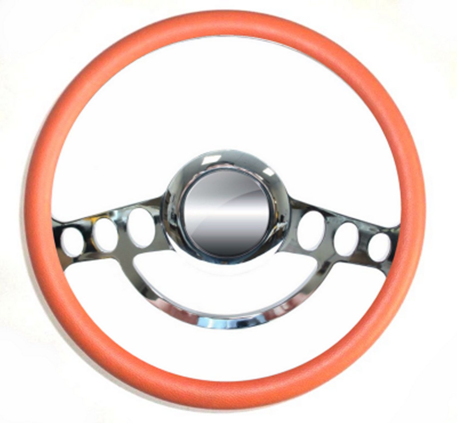 Billet & Orange Steering Wheel Nine Hole 14" for Flaming River, Ididit Column