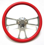 Hot Rod Street Rod Rat Rod Truck Red & Billet Steering Wheel & Horn