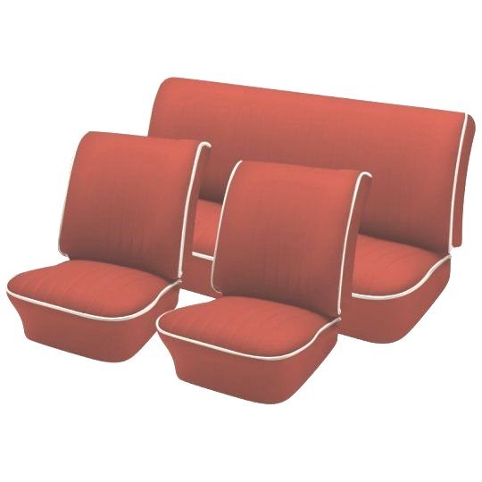 1967 VW Bug OEM Classic Seat Upholstery and Door Panels w/Pockets - Brick Red