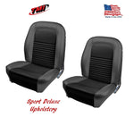 1967 Mustang Front Bucket Seat Deluxe Sport Upholstery- Pair- Black -IN STOCK!!