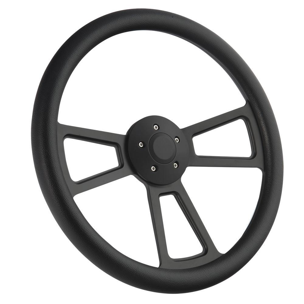 18" Black Billet & Black Steering Wheel for Peterbilt, Kenworth Big Rig Truck