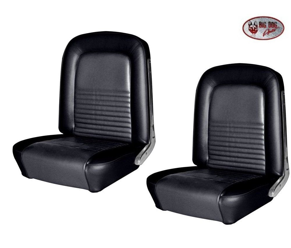 1967 Mustang Front Bucket Seat Upholstery- Pair- Black Made by TMI - IN STOCK!!