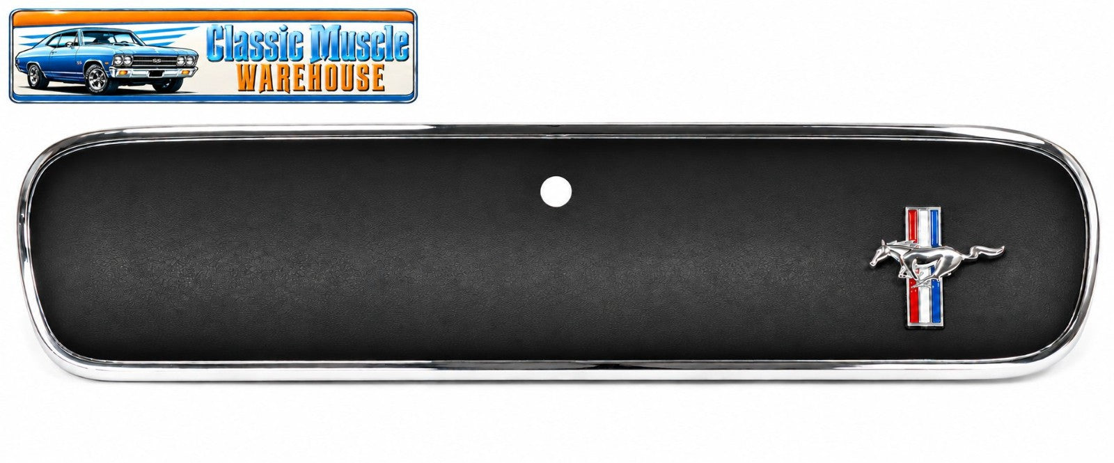 1965 Mustang Glove Box Door & Emblem, Standard Black Curved by ACP, Ships Free