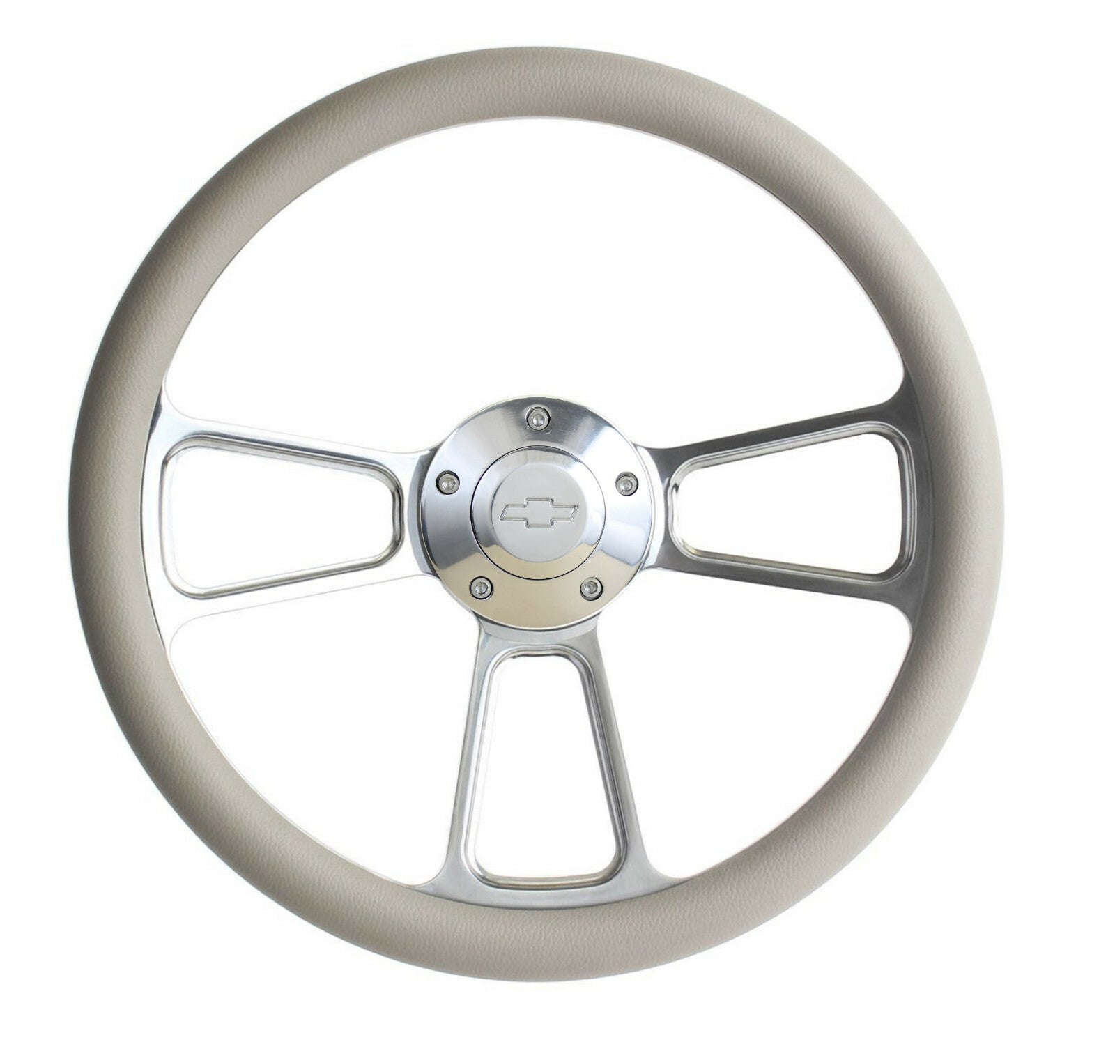 Gray Steering Wheel 14" Billet Muscle Style Wheel Kit for 1995-01 S10 or Sonomna