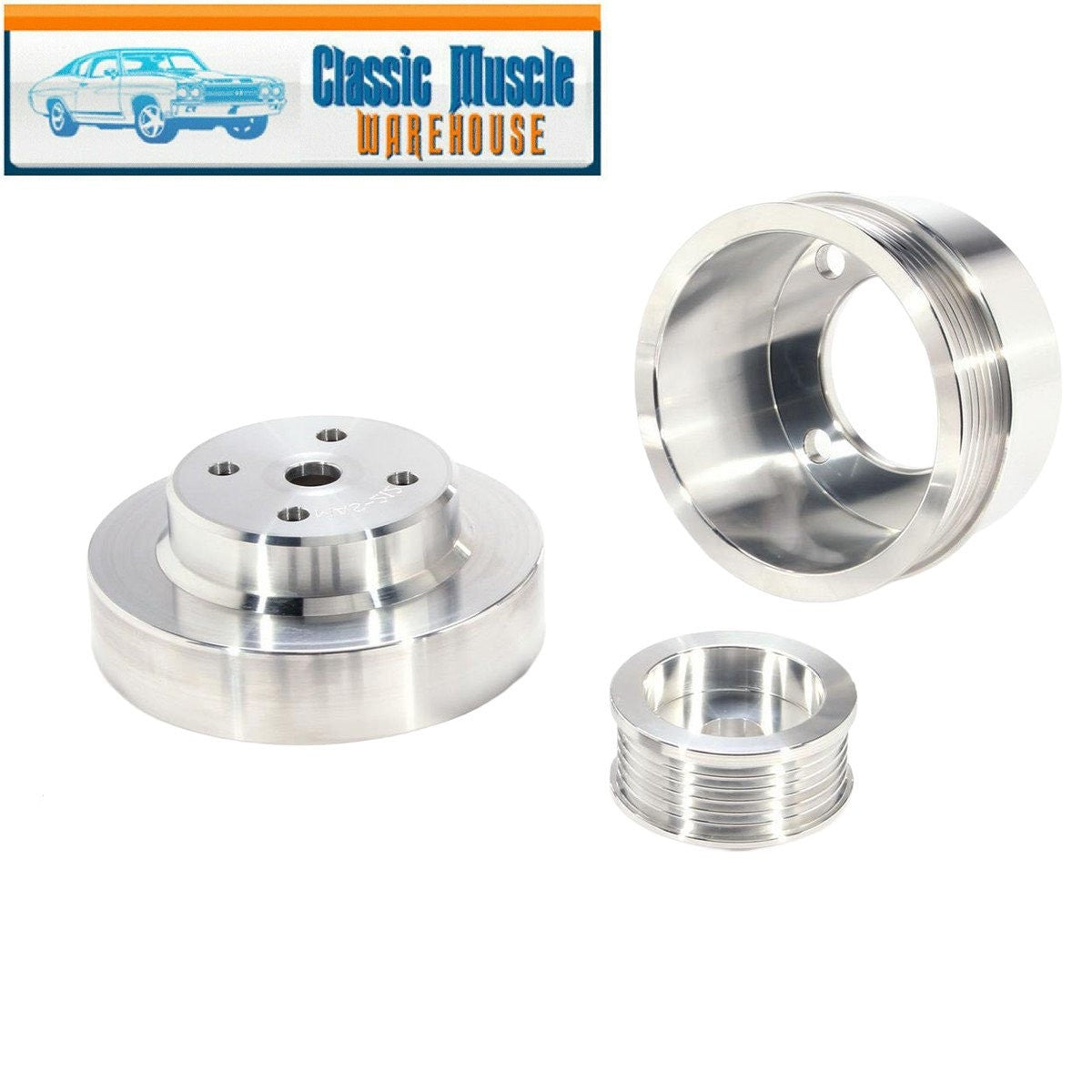 1979-93 FORD MUSTANG 5.0 BILLET ALUMINUM SERPENTINE PULLEY SET - MACHINED
