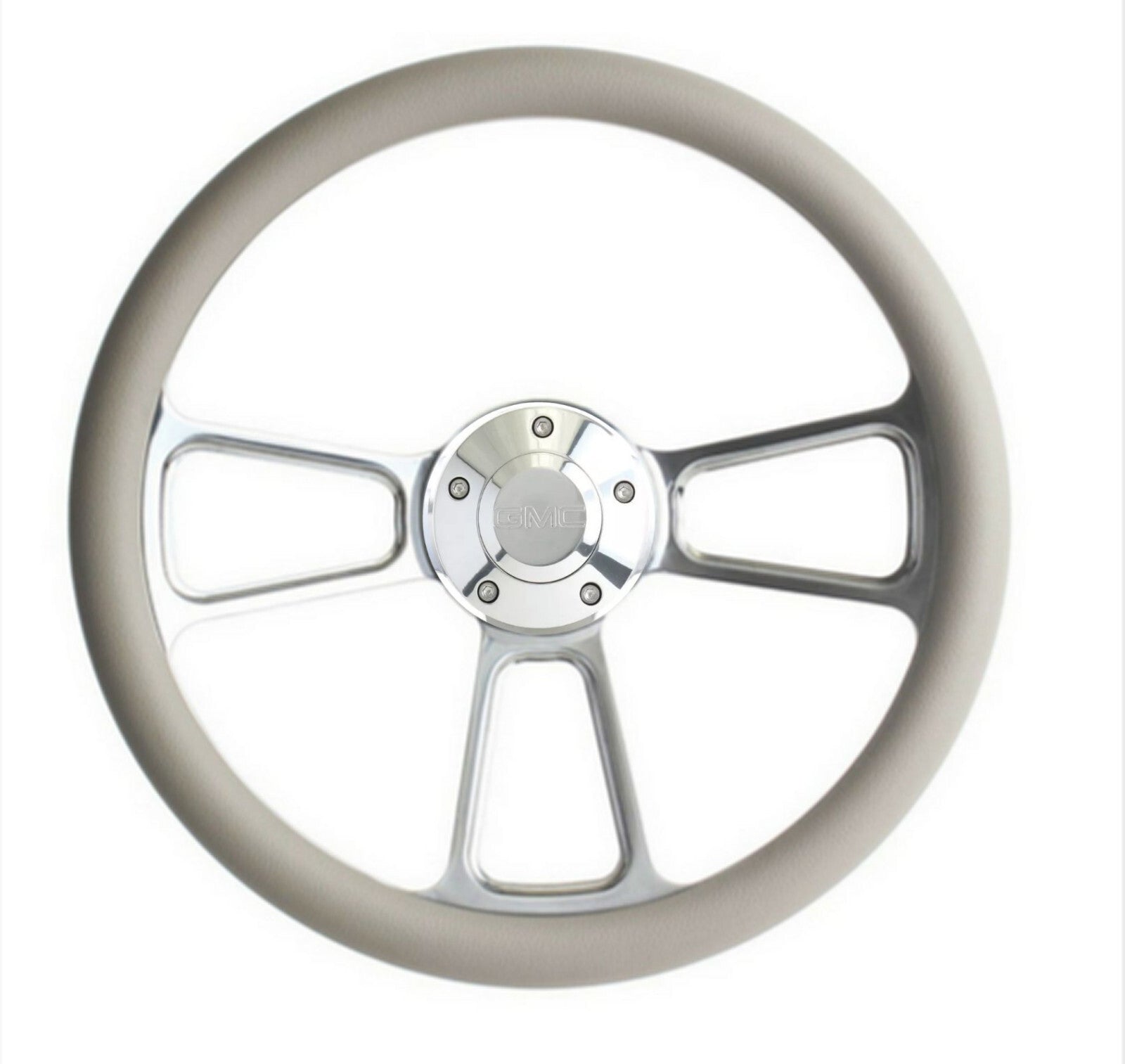 Gray Steering Wheel 14" Billet Muscle Style Wheel Kit for 1995-01 GMC Sonomna