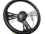 1974 -1994 Chevy C/K Steering Wheel Black Billet Flamed Design WITH ADAPTER/HORN
