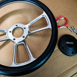 Steering Wheel Kit Black Vinyl & Polished Billet 1995-02 GMC Trucks