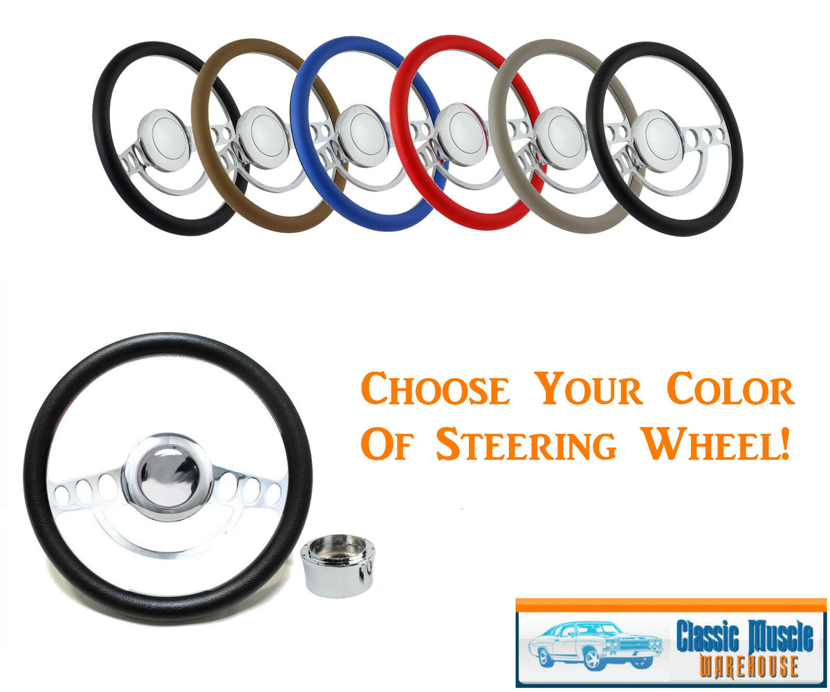 14" Nostalgia Style Vinyl Steering Wheel For Ididit Flaming River GM Any Color