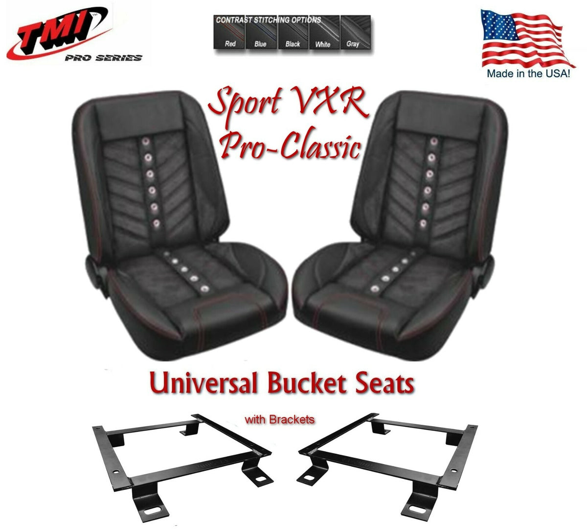 Sport "VXR" Pro Classic - Complete Universal Bucket Seat Set with Brackets