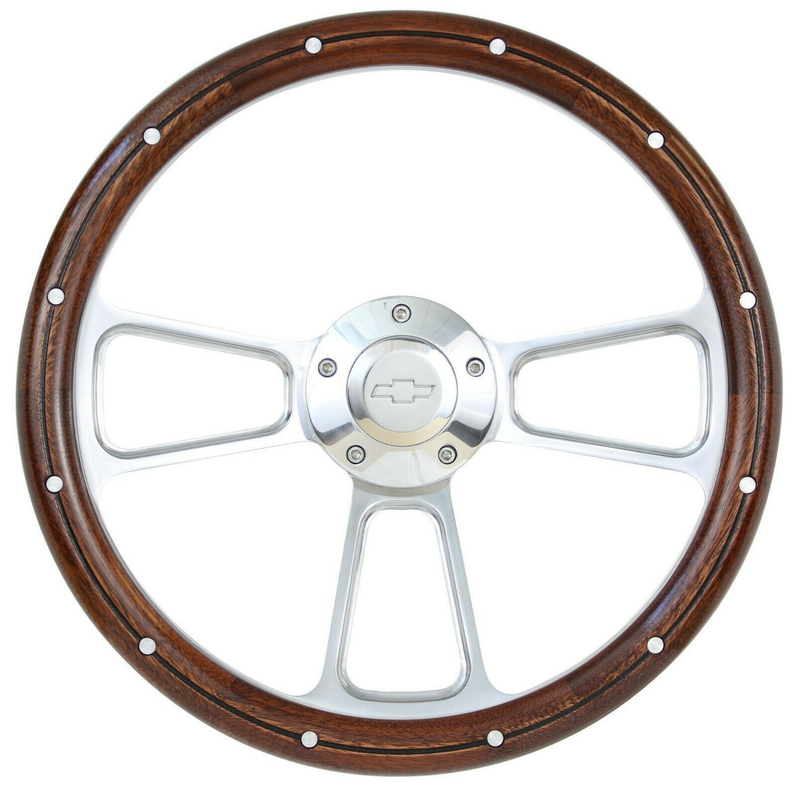 1948 -1959  Chevy Pick Up Truck Mahogany & Billet Steering Wheel & Adapter