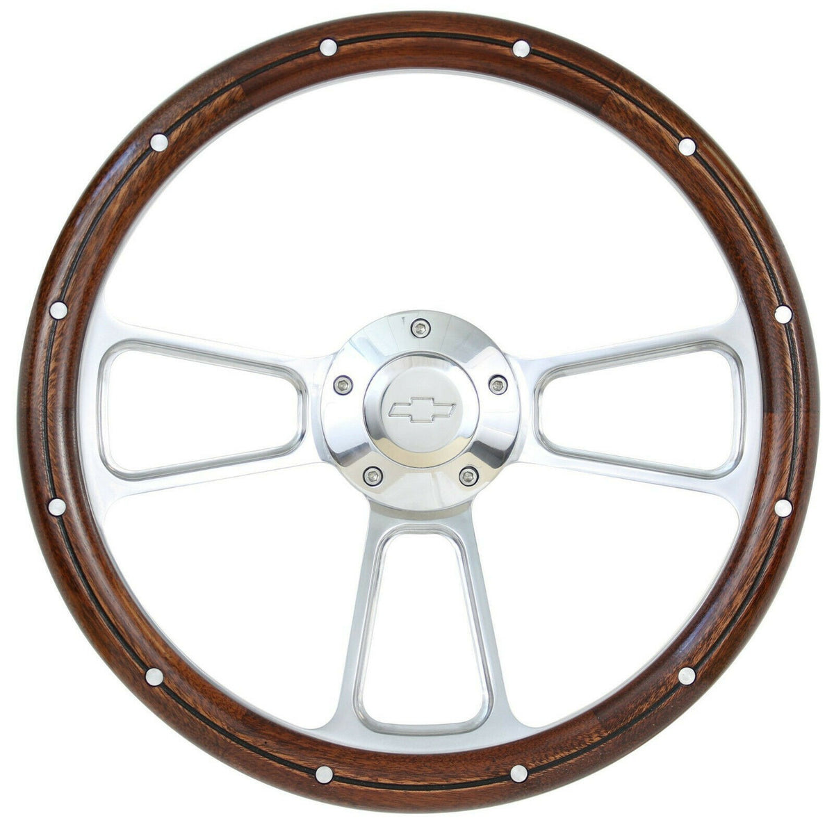 1948 -1959  Chevy Pick Up Truck Mahogany & Billet Steering Wheel & Adapter