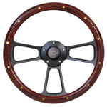 Chevelle Mahogany & Black Billet Steering Wheel With Chevy Horn BEST SELLER!
