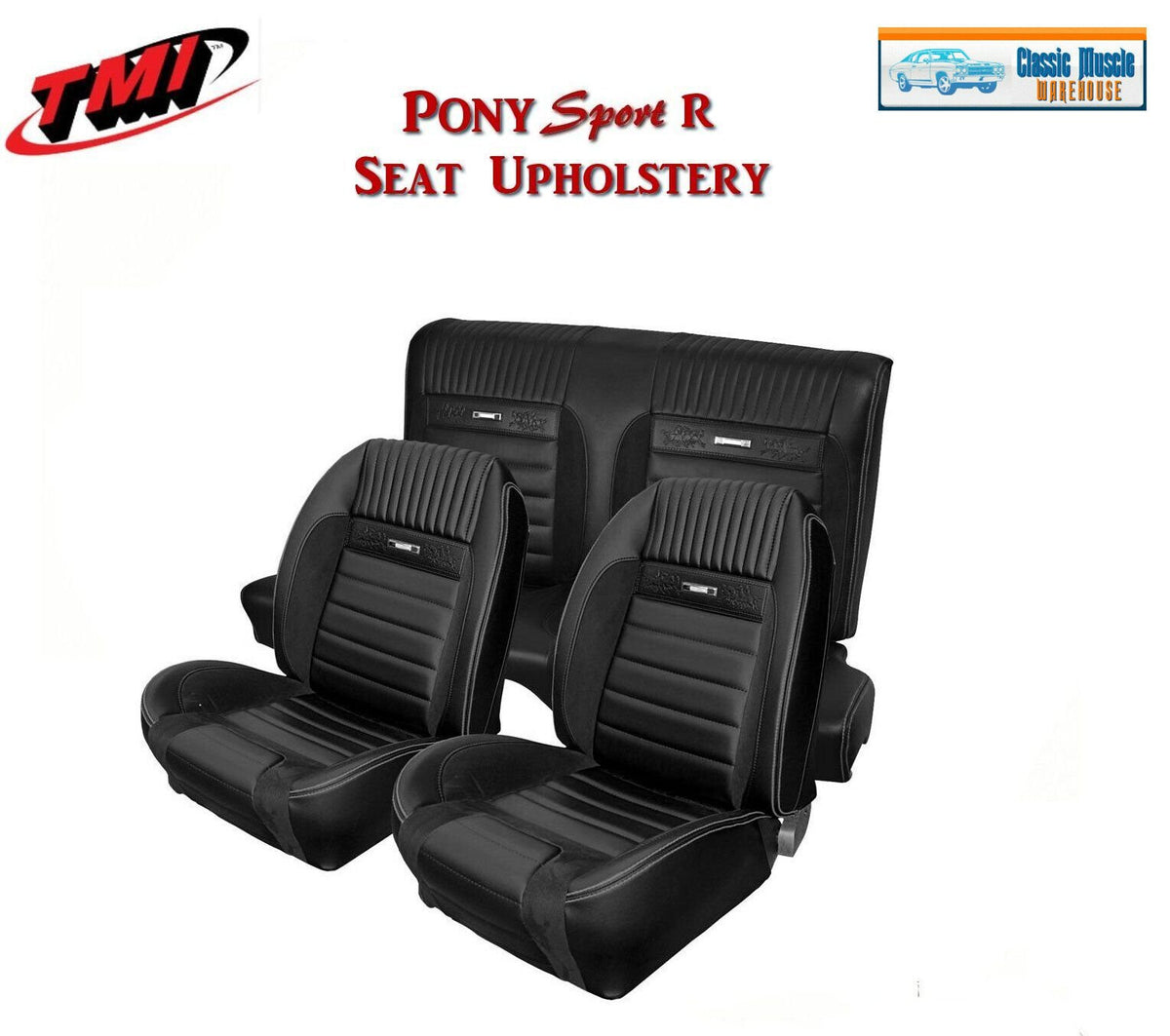 1964 - 66 Mustang Coupe Front/Rear Seat PONY Sport R Upholstery & Foam