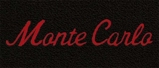 1978-81 Monte Carlo Black Carpet Floor Mat Set with Red Monte Carlo Logo -ACC