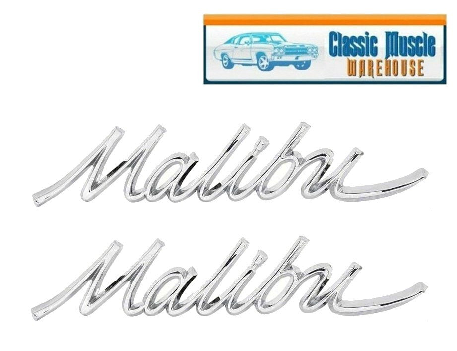 1966 1967 Malibu Quarter Panel Emblem Set - GM-Official Licensed Product