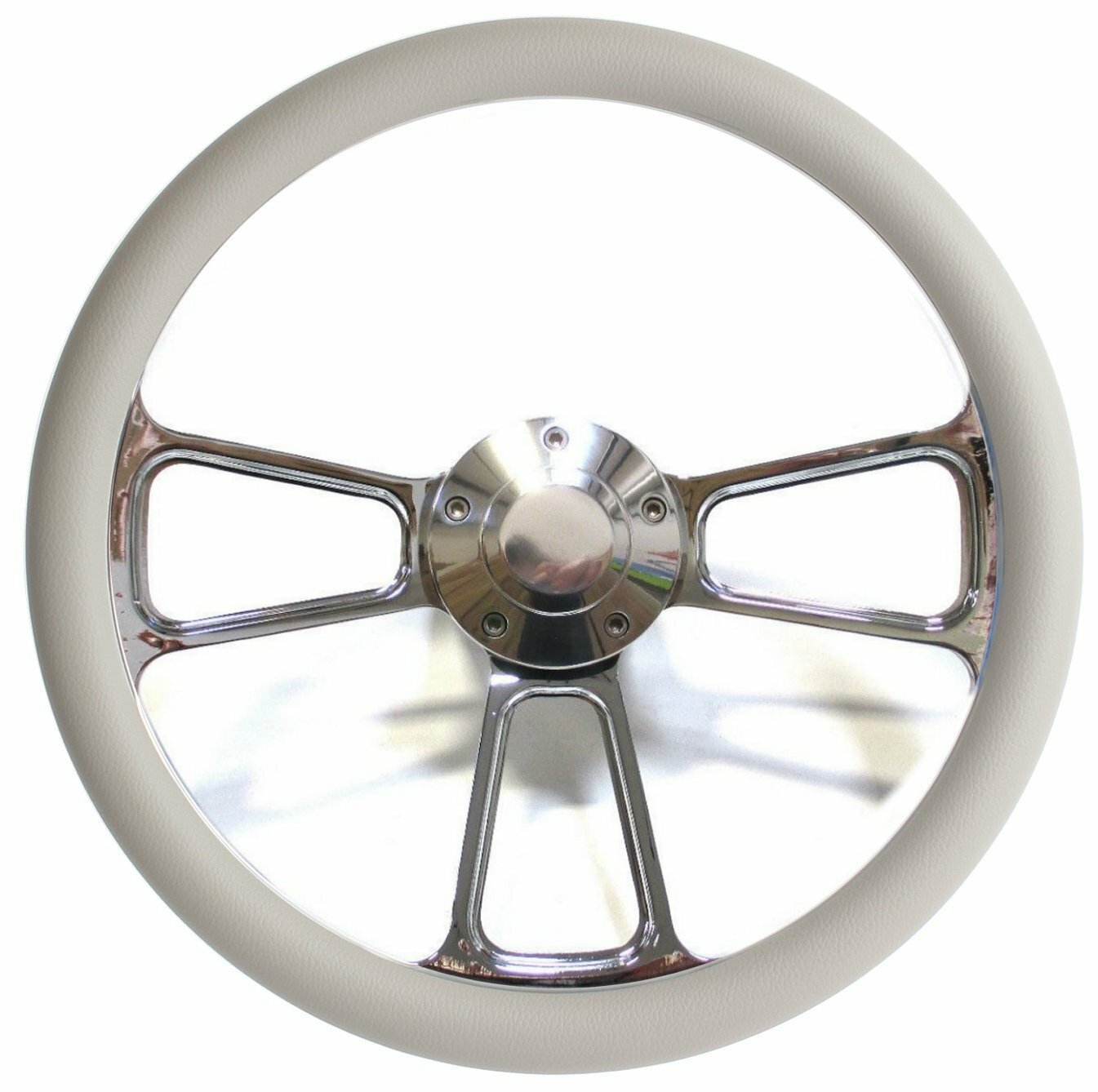 Hot Rod Street Rod Steering Wheel  Billet and Gray, fits Many GM Columns
