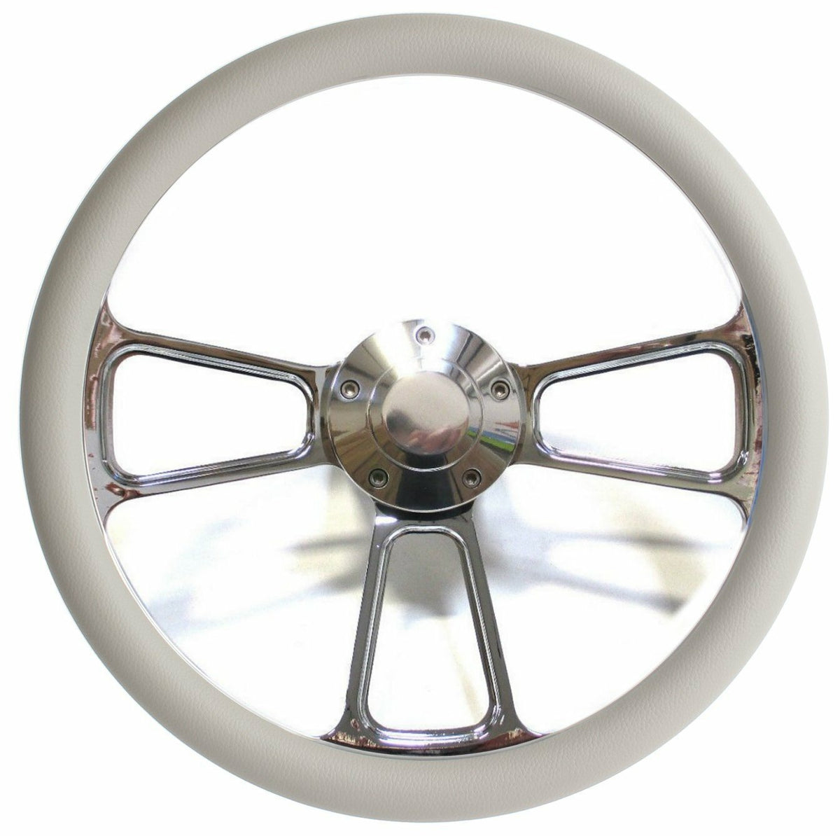 Hot Rod Street Rod Steering Wheel  Billet and Gray, fits Many GM Columns