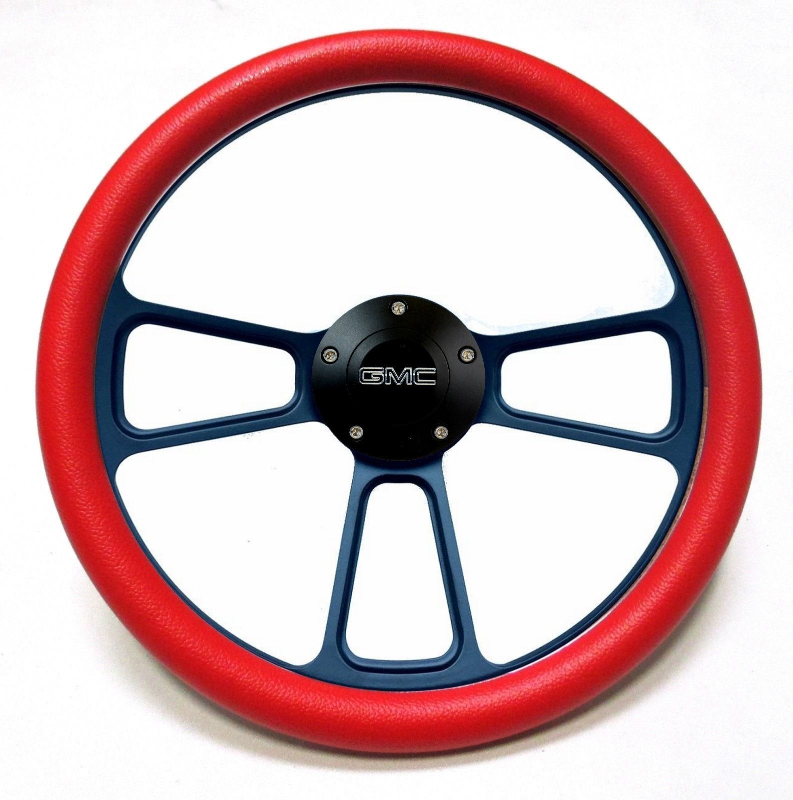 Red & Black Steering Wheel 14" Muscle Style Wheel with GMC Horn