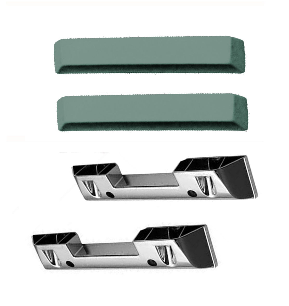 1964 - 1966 Mustang Arm Rest Set -Turquoise- Arm Rest Base and Pad Included