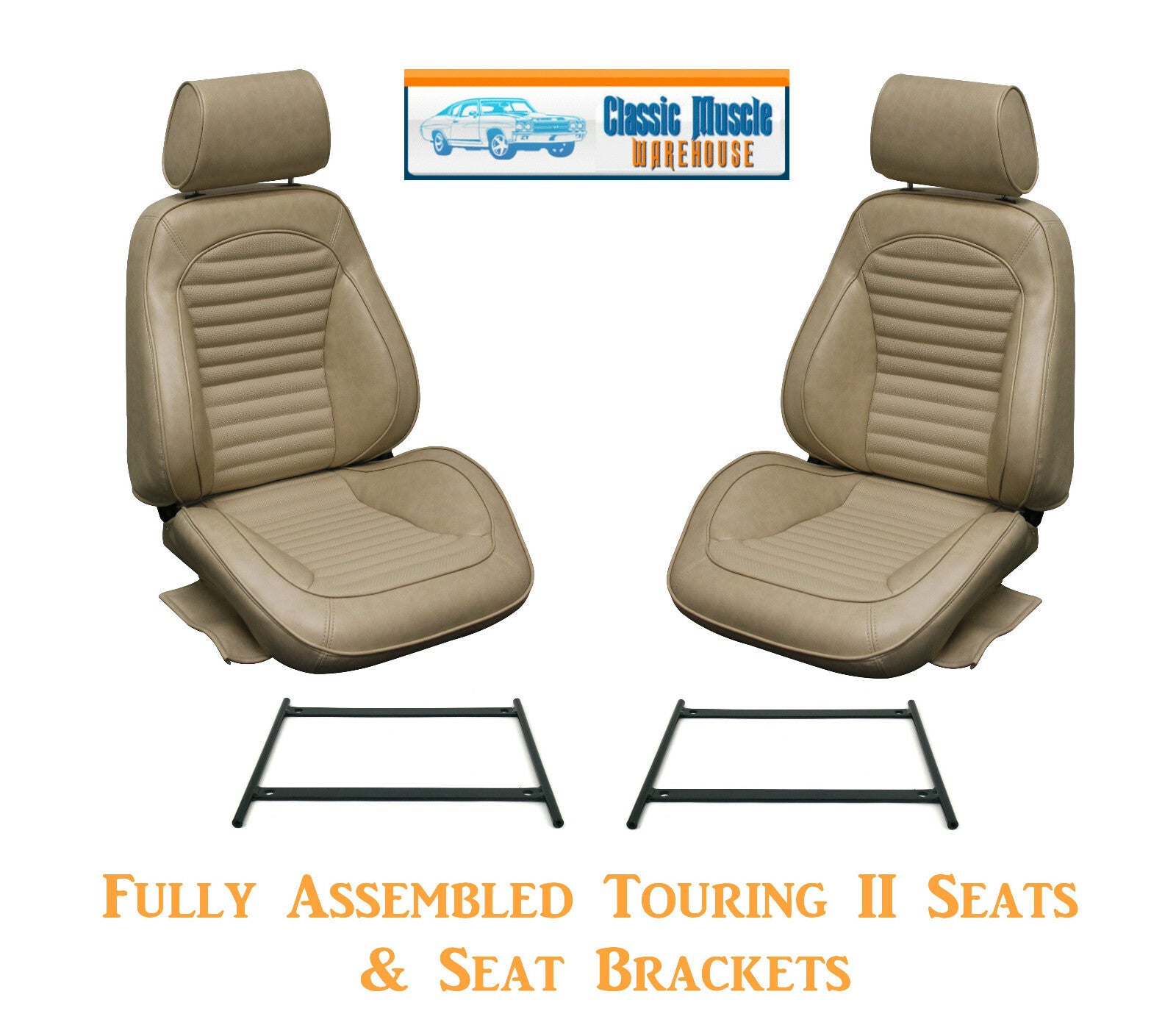 Standard Touring II Fully Assembled Seats & Brackets 1966 Mustang - Any Color