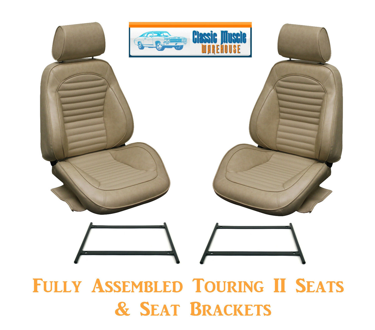 Standard Touring II Fully Assembled Seats & Brackets 1966 Mustang - Any Color