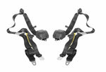 3 Point Retractable Black Lap Seat Belt, Airplane Buckle, Pair