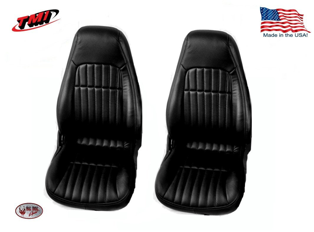 1997- 02 Camaro Coupe Highback Seat Upholstery Front Bucket Seats in Black Vinyl