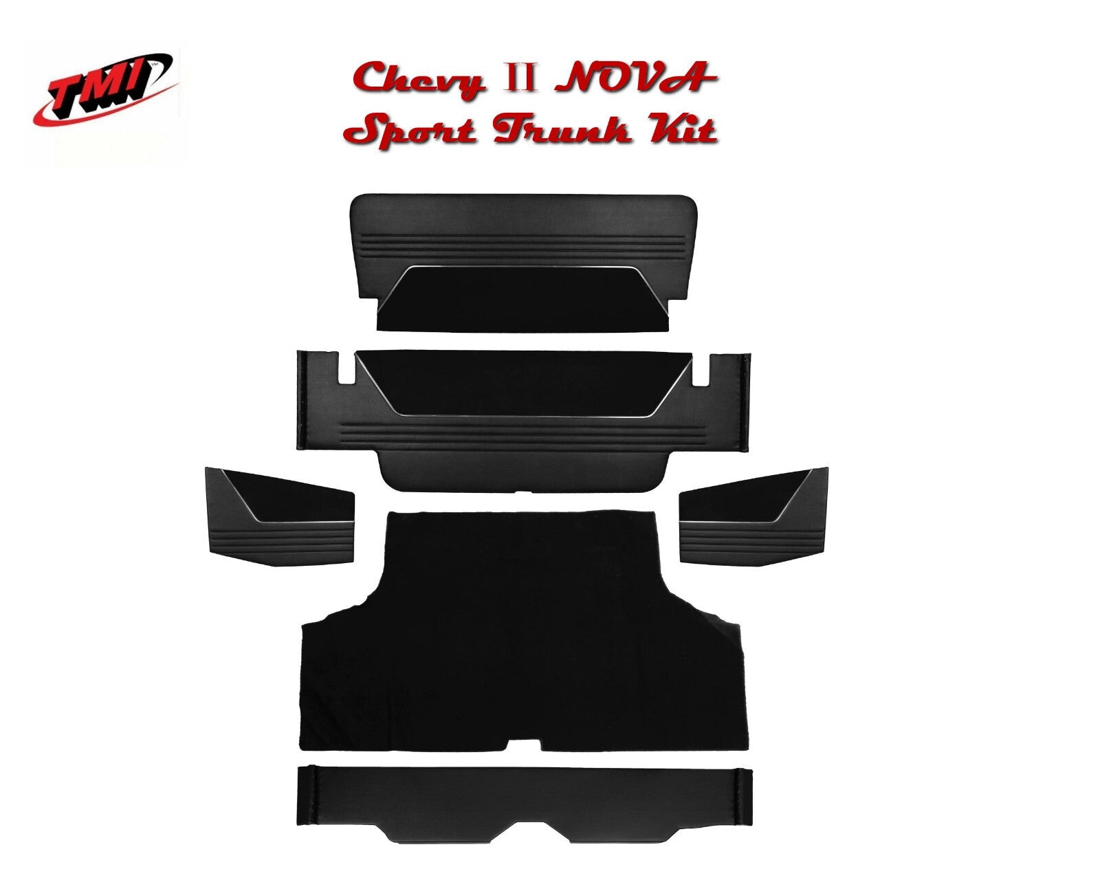 1968-79 Nova Trunk Kit fits Coupe,   GM Black by TMI