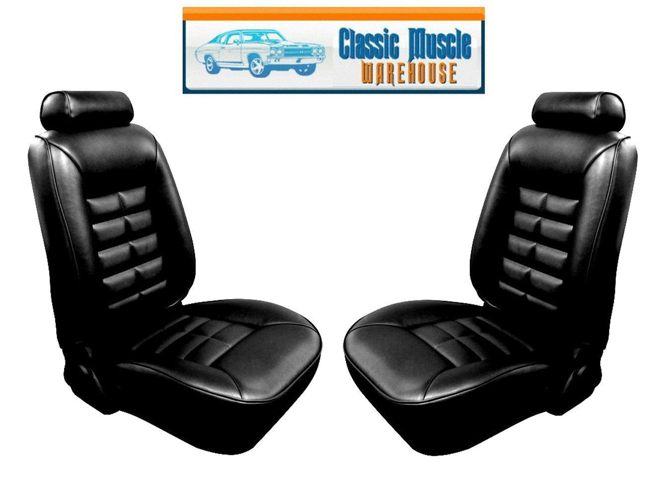 1981 - 92 Fox Body Mustang Low Back Front Bucket Seat Upholstery -Black -TMI