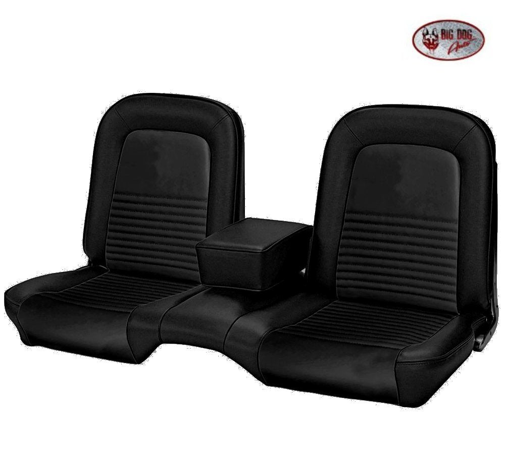 1967 Convertible Mustang Bench Seat Upholstery Front/Rear - Black 