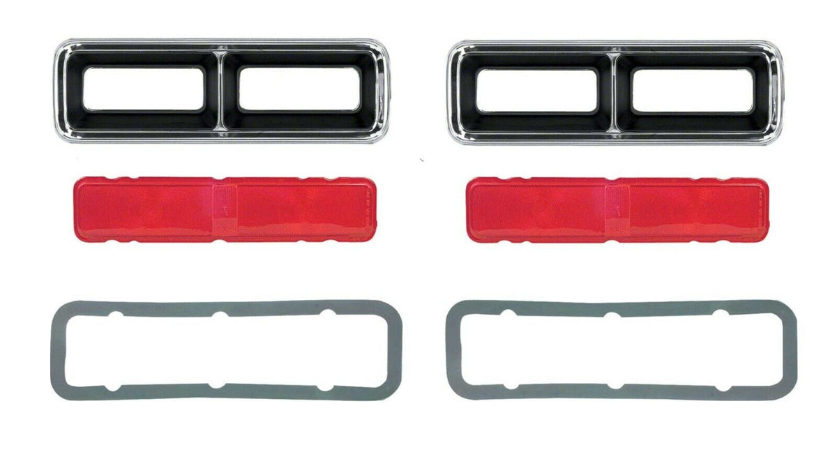 1968 Camaro RS Replacement Tail Light Set, Bezels, Lens, Speed Nuts Right & Left