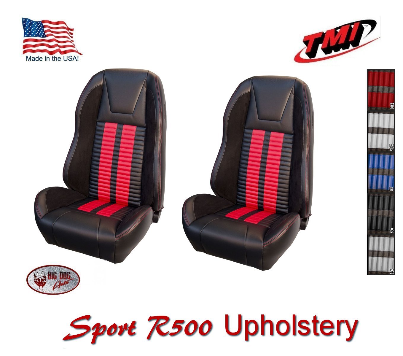 Sport R500 HIgh Back Front Bucket Seat Upholstery 1971 - 73  Mustang Convertible
