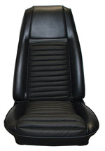1969 Mach I Highback Seat Cover Upholstery Set - Front & Rear - Black w/Gray Stp
