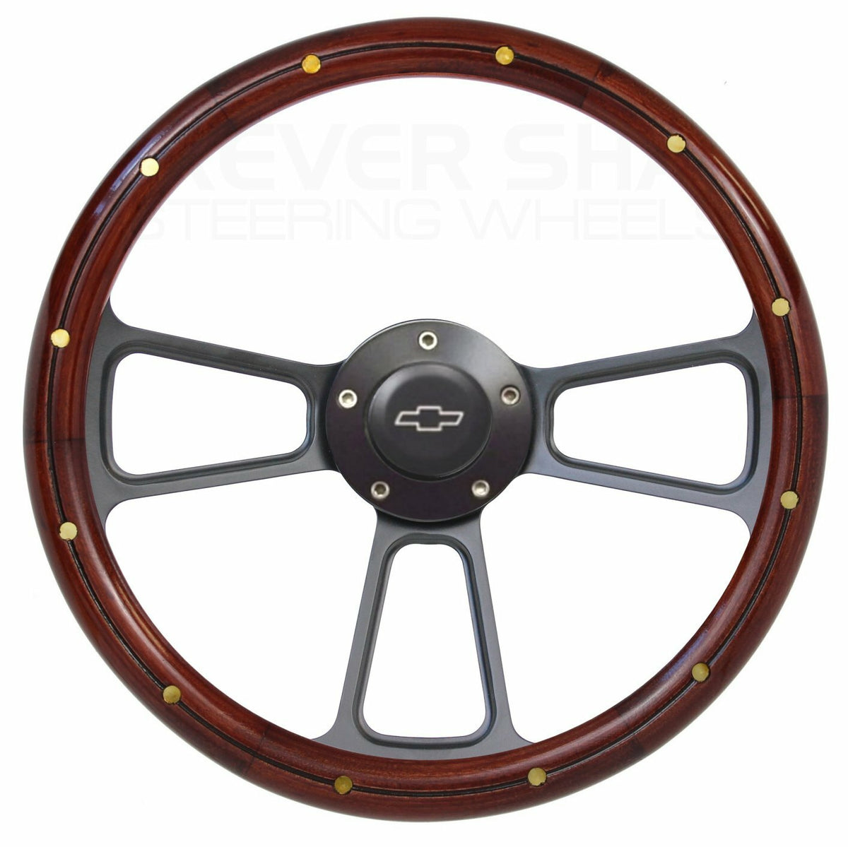 Vintage Chevy Pick Up Truck Wood & Black Steering Wheel & Adapter 1948 -1959