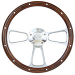 Chevy 2wd 4wd Truck Real Mahogany & BIllet Steering Wheel & Adapter 1970 -73