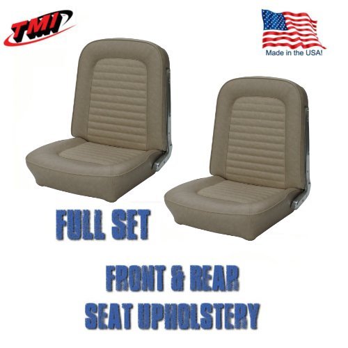 1966 Mustang Coupe Front and Rear Seat Upholstery Parchment - by TMI