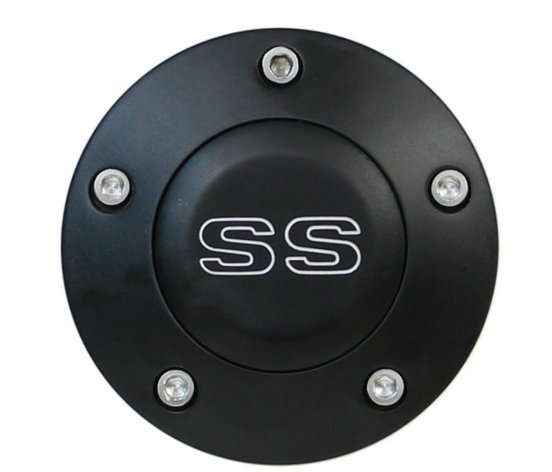 Engraved Black Billet 5 Hole Horn Button Chevy, SS or GMC Logo